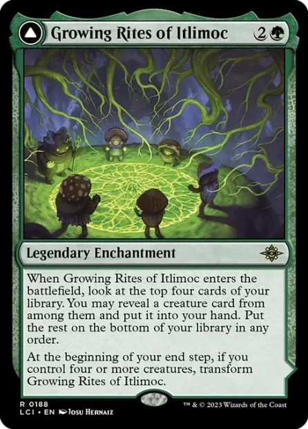 Growing Rites of Itlimoc // Itlimoc, Cradle of the Sun, The Lost Caverns of Ixalan — Magic: The Gathering card