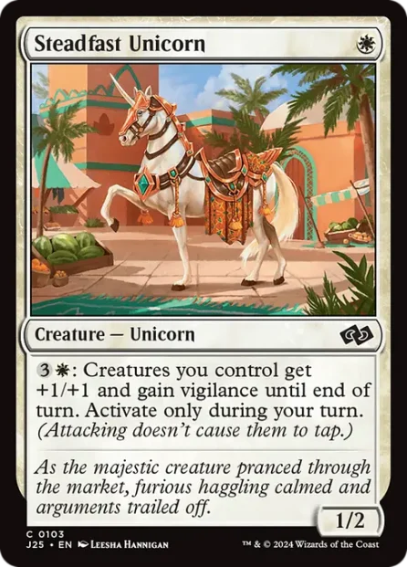 Steadfast Unicorn, Foundations Jumpstart — Magic: The Gathering card
