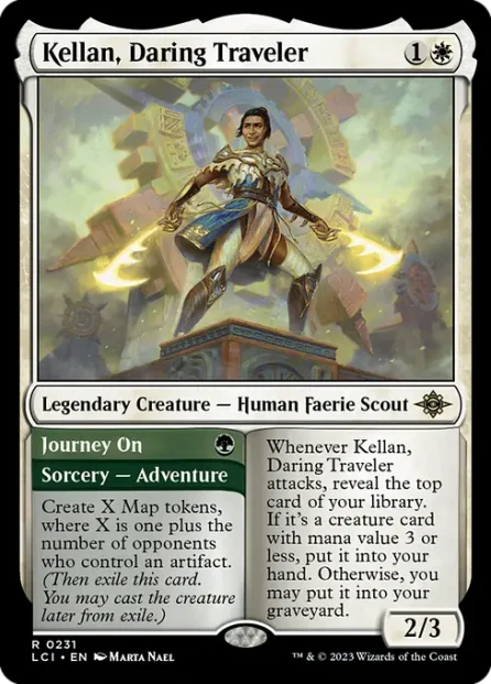 Kellan, Daring Traveler // Journey On, The Lost Caverns of Ixalan — Magic: The Gathering card
