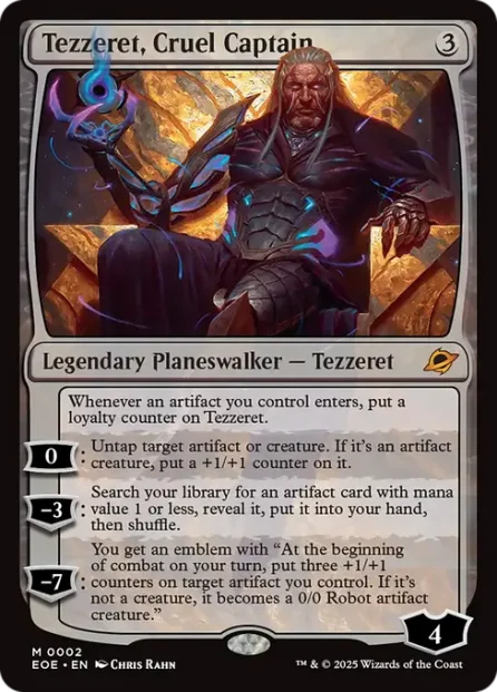 Tezzeret, Cruel Captain, Edge of Eternities — Magic: The Gathering card