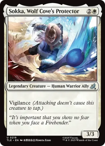 Sokka, Wolf Cove's Protector, Avatar: The Last Airbender Eternal, foil — Magic: The Gathering card