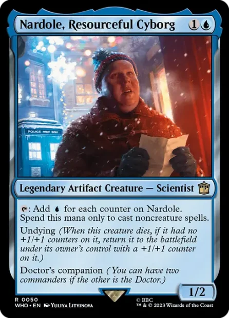 Nardole, Resourceful Cyborg, Doctor Who — Magic: The Gathering card
