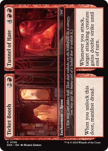 Ticket Booth // Tunnel of Hate, Duskmourn: House of Horror — Magic: The Gathering card