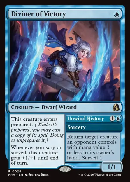 Diviner of Victory // Unwind History, Reality Fracture — Magic: The Gathering card