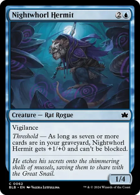 Nightwhorl Hermit, Bloomburrow — Magic: The Gathering card