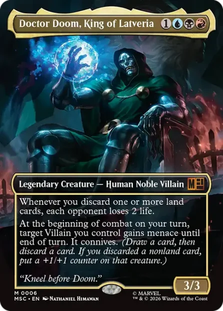 Doctor Doom, King of Latveria, Marvel Super Heroes Commander — Magic: The Gathering card