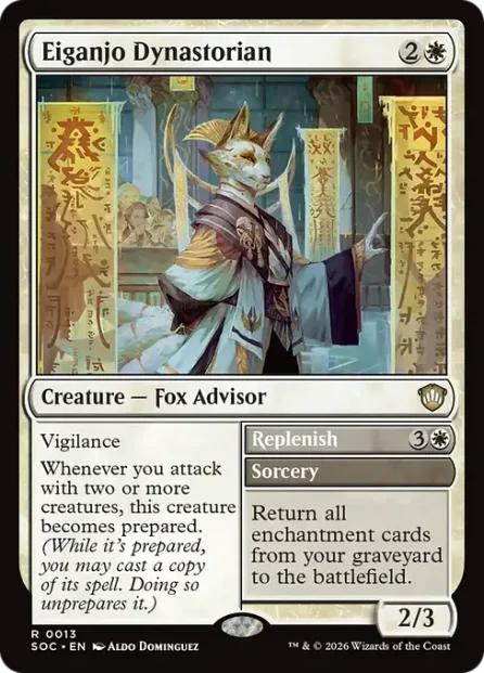 Eiganjo Dynastorian // Replenish, Secrets of Strixhaven Commander — Magic: The Gathering card