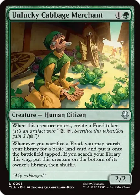 Unlucky Cabbage Merchant, Avatar: The Last Airbender — Magic: The Gathering card