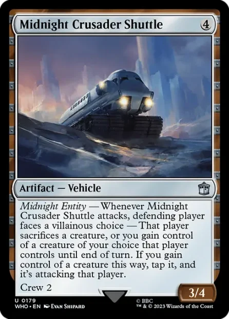 Midnight Crusader Shuttle, Doctor Who — Magic: The Gathering card