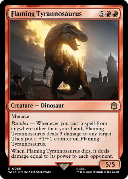 Flaming Tyrannosaurus, Doctor Who — Magic: The Gathering card