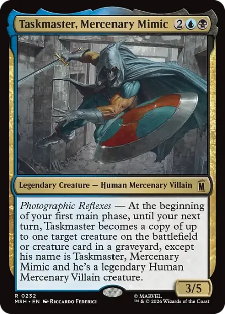 Taskmaster, Mercenary Mimic, Marvel Super Heroes — Magic: The Gathering card