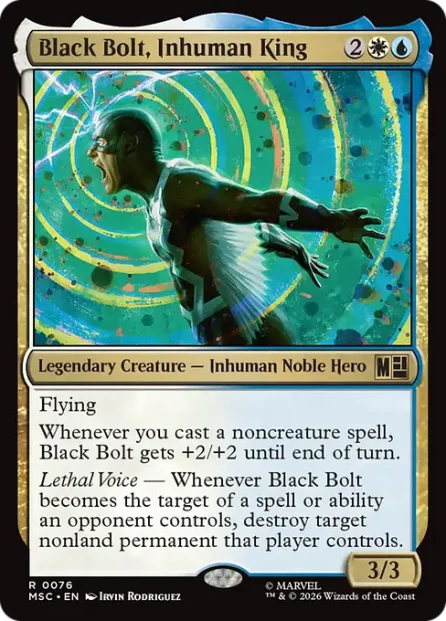 Black Bolt, Inhuman King, Marvel Super Heroes Commander — Magic: The Gathering card