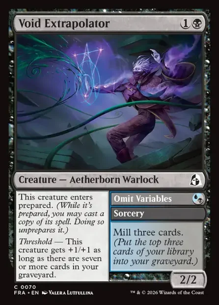 Void Extrapolator // Omit Variables, Reality Fracture — Magic: The Gathering card