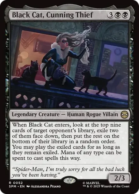 Black Cat, Cunning Thief, Marvel's Spider-Man — Magic: The Gathering card