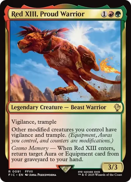 Red XIII, Proud Warrior, Final Fantasy Commander — Magic: The Gathering card