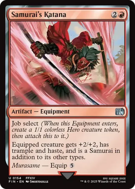 Samurai's Katana, Final Fantasy — Magic: The Gathering card