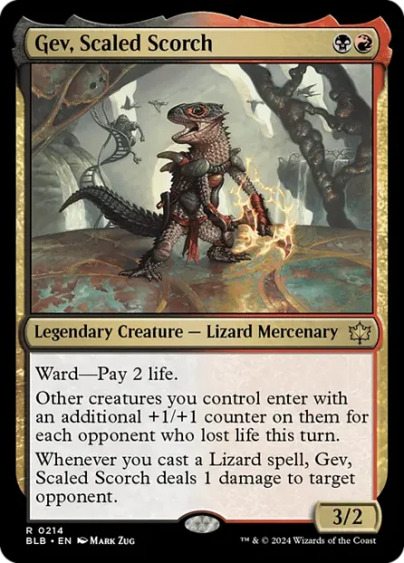 Gev, Scaled Scorch, Bloomburrow — Magic: The Gathering card