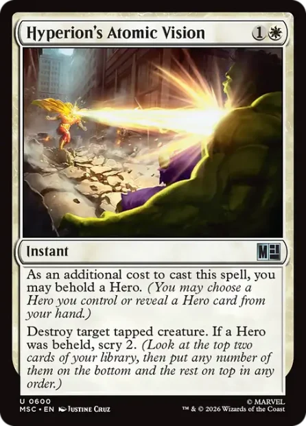 Hyperion's Atomic Vision, Marvel Super Heroes Commander — Magic: The Gathering card