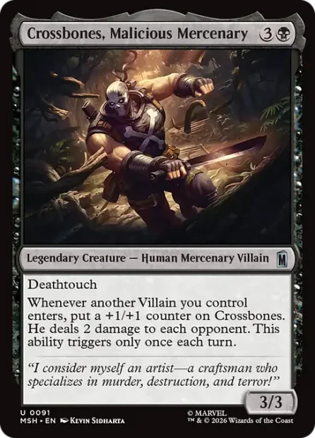Crossbones, Malicious Mercenary, Marvel Super Heroes — Magic: The Gathering card