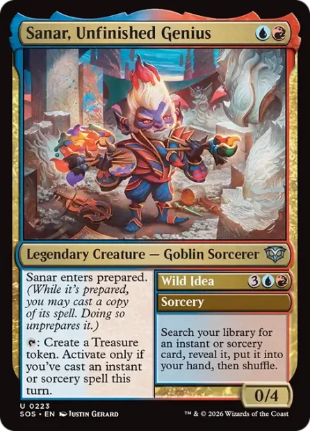 Sanar, Unfinished Genius // Wild Idea, Secrets of Strixhaven — Magic: The Gathering card