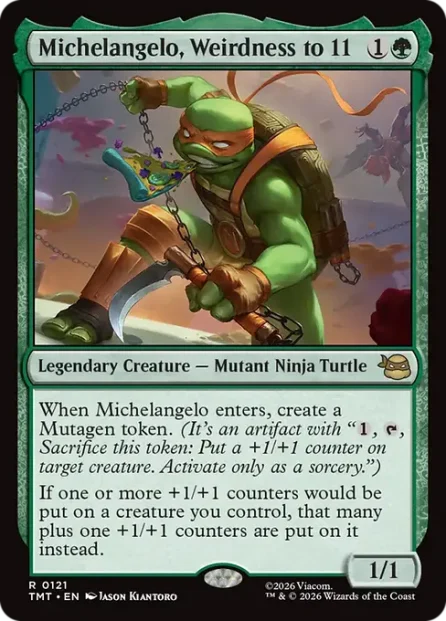 Michelangelo, Weirdness to 11, Teenage Mutant Ninja Turtles — Magic: The Gathering card