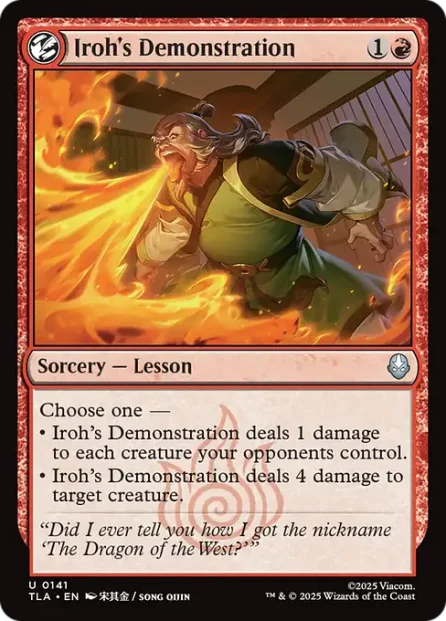 Iroh's Demonstration, Avatar: The Last Airbender — Magic: The Gathering card