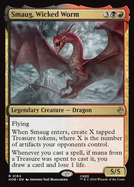 Smaug, Wicked Worm, The Hobbit — Magic: The Gathering card