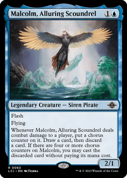 Malcolm, Alluring Scoundrel, The Lost Caverns of Ixalan — Magic: The Gathering card