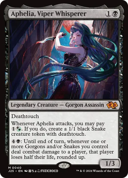 Aphelia, Viper Whisperer, Foundations Jumpstart — Magic: The Gathering card