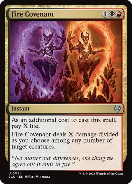 Fire Covenant, Lorwyn Eclipsed Commander — Magic: The Gathering card