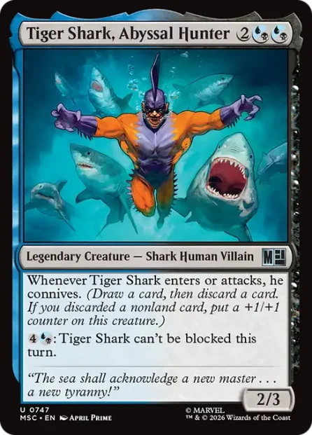 Tiger Shark, Abyssal Hunter, Marvel Super Heroes Commander — Magic: The Gathering card