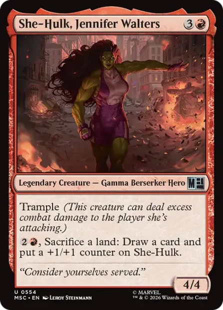 She-Hulk, Jennifer Walters, Marvel Super Heroes Commander — Magic: The Gathering card