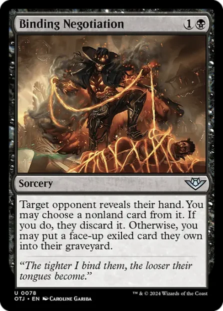 Binding Negotiation, Outlaws of Thunder Junction — Magic: The Gathering card
