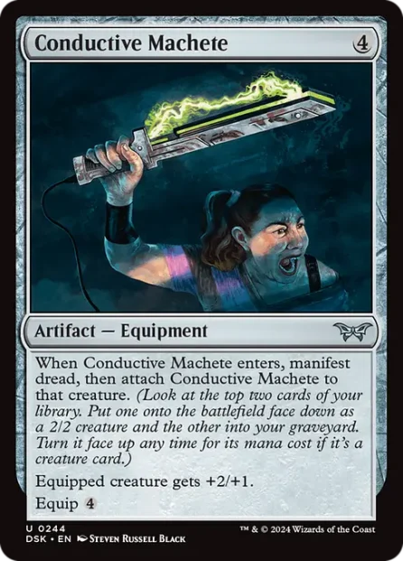 Conductive Machete, Duskmourn: House of Horror — Magic: The Gathering card