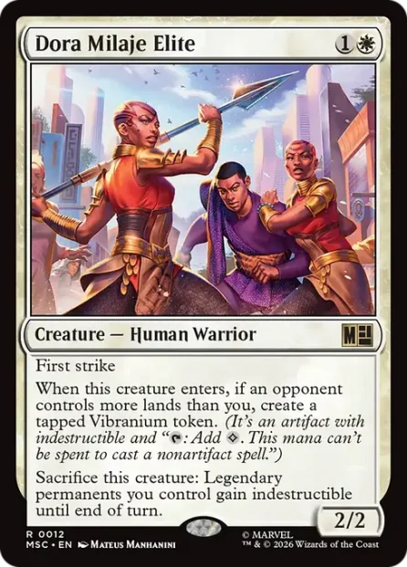 Dora Milaje Elite, Marvel Super Heroes Commander — Magic: The Gathering card