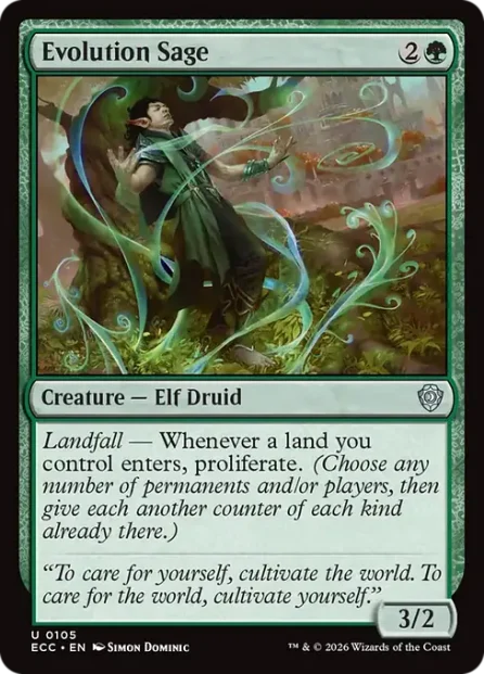 Evolution Sage, Lorwyn Eclipsed Commander — Magic: The Gathering card