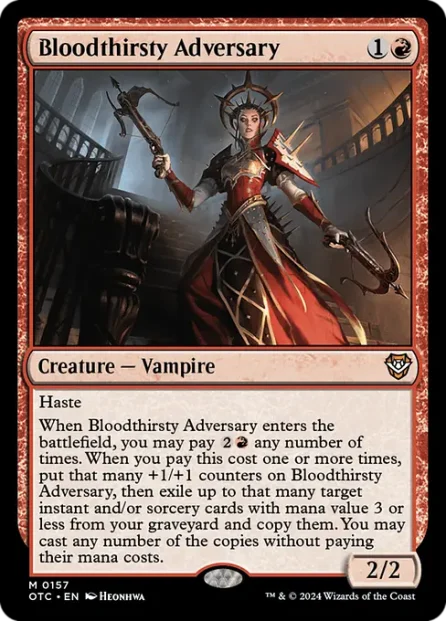 Bloodthirsty Adversary, Outlaws of Thunder Junction Commander — Magic: The Gathering card