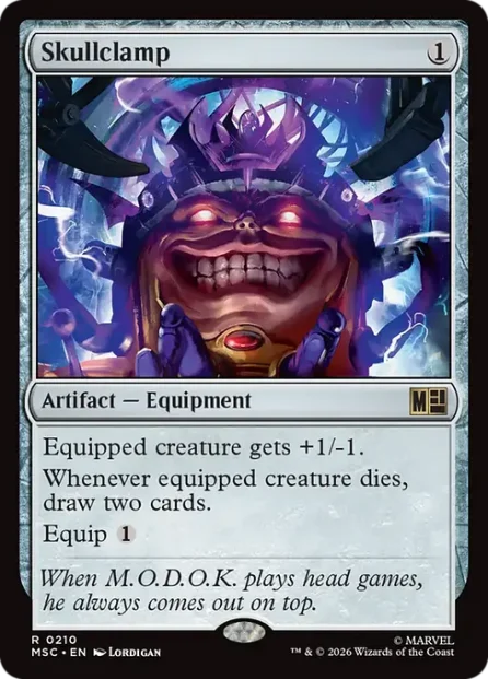Skullclamp, Marvel Super Heroes Commander — Magic: The Gathering card
