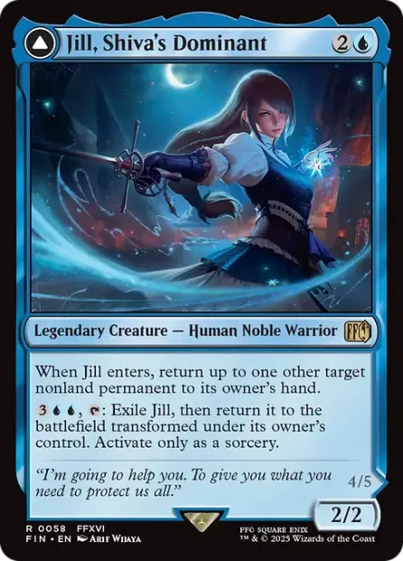 Jill, Shiva's Dominant // Shiva, Warden of Ice, Final Fantasy — Magic: The Gathering card