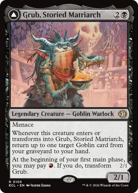 Grub, Storied Matriarch // Grub, Notorious Auntie, Lorwyn Eclipsed — Magic: The Gathering card