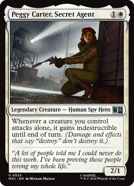 Peggy Carter, Secret Agent, Marvel Super Heroes Commander — Magic: The Gathering card