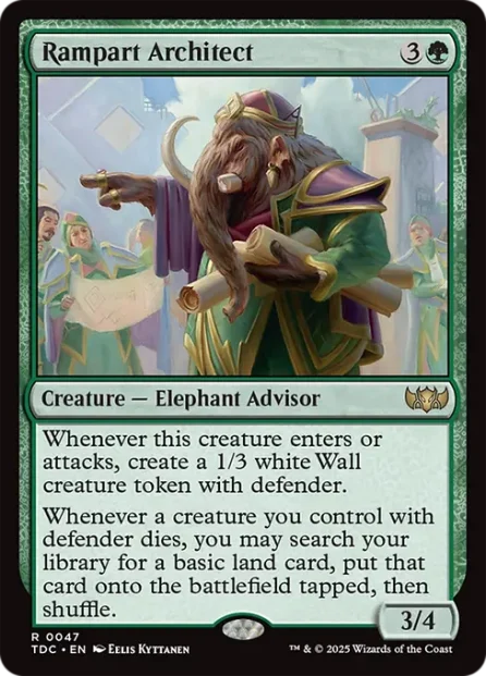 Rampart Architect, Tarkir: Dragonstorm Commander — Magic: The Gathering card