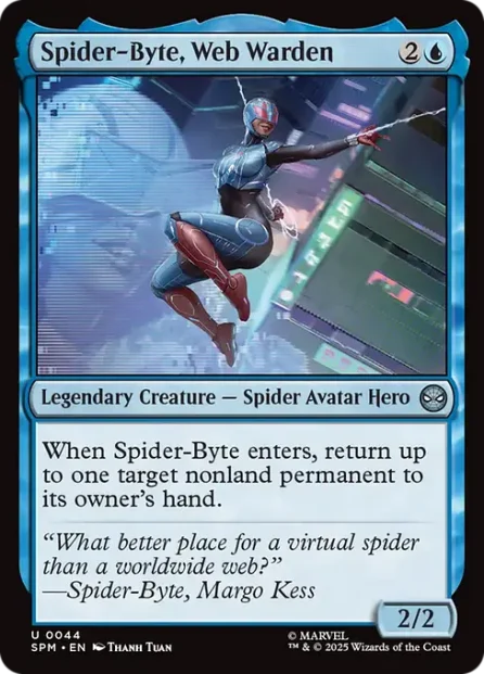 Spider-Byte, Web Warden, Marvel's Spider-Man — Magic: The Gathering card