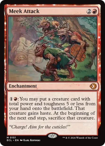 Meek Attack, Lorwyn Eclipsed — Magic: The Gathering card