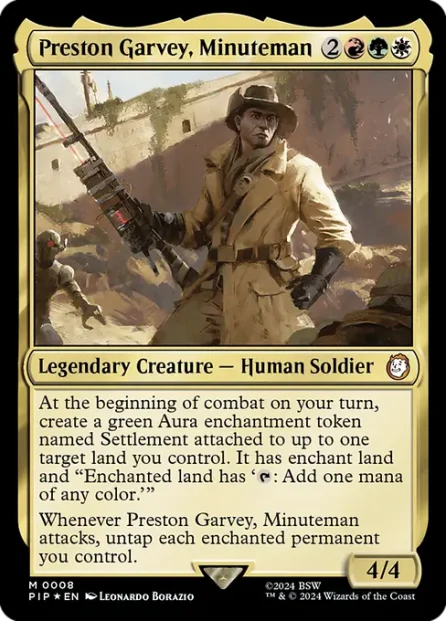 Preston Garvey, Minuteman, Fallout, foil — Magic: The Gathering card