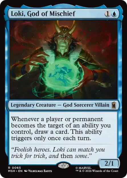 Loki, God of Mischief, Marvel Super Heroes — Magic: The Gathering card