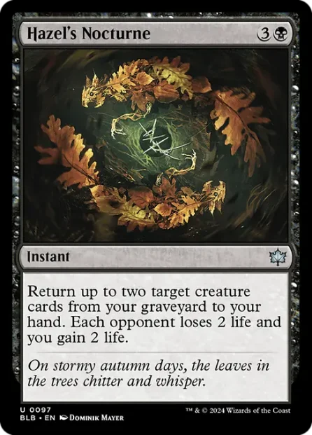 Hazel's Nocturne, Bloomburrow — Magic: The Gathering card