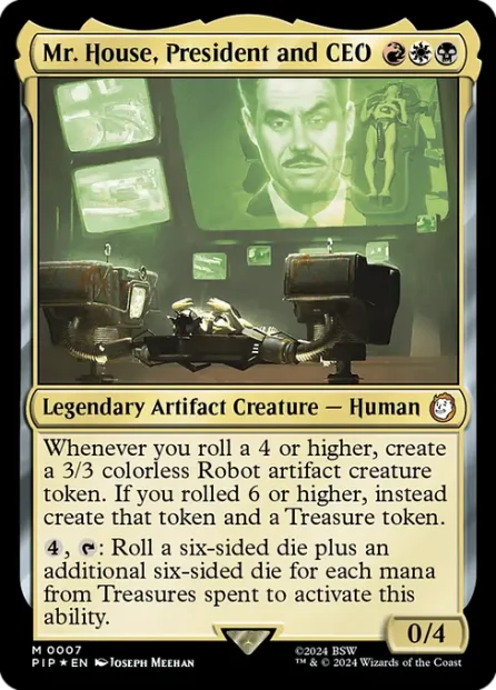 Mr. House, President and CEO, Fallout, foil — Magic: The Gathering card