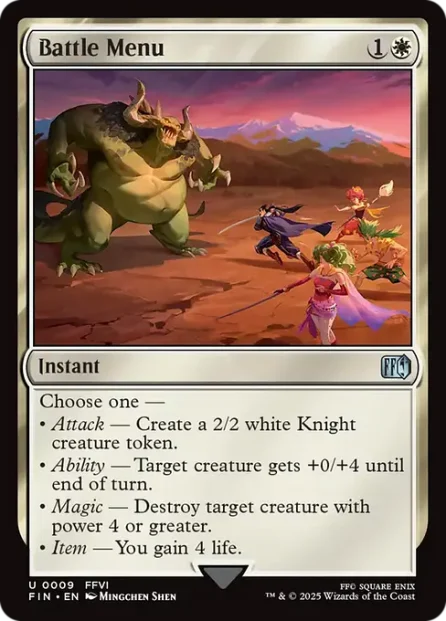 Battle Menu, Final Fantasy — Magic: The Gathering card