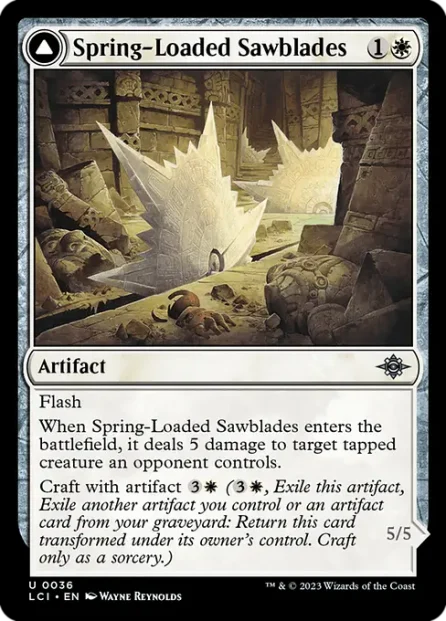 Spring-Loaded Sawblades // Bladewheel Chariot, The Lost Caverns of Ixalan — Magic: The Gathering card